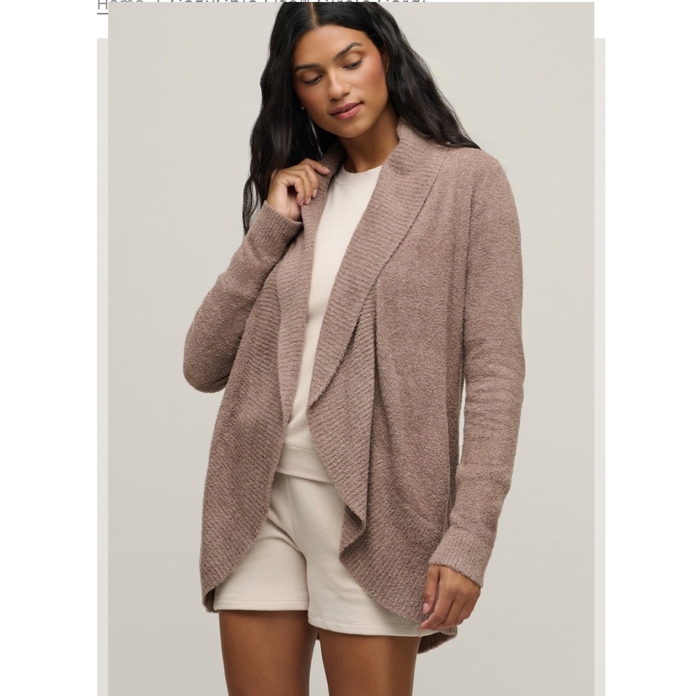 Barefoot‎ Dreams CozyChic Lite Circle Cardi Taupe Open Front Cardigan 423 XL